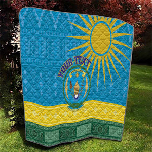 Personalized Rwanda Quilt Coat of Arms With African Pattern