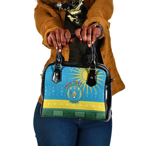 Personalized Rwanda Shoulder Handbag Coat of Arms With African Pattern