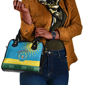 Personalized Rwanda Shoulder Handbag Coat of Arms With African Pattern