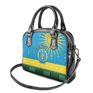 Personalized Rwanda Shoulder Handbag Coat of Arms With African Pattern