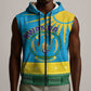 Personalized Rwanda Sleeveless Zip Hoodie Coat of Arms With African Pattern - African Pride