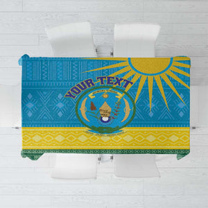 Personalized Rwanda Tablecloth Coat of Arms With African Pattern