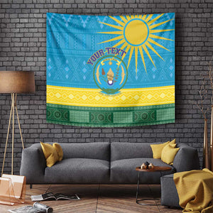 Personalized Rwanda Tapestry Coat of Arms With African Pattern