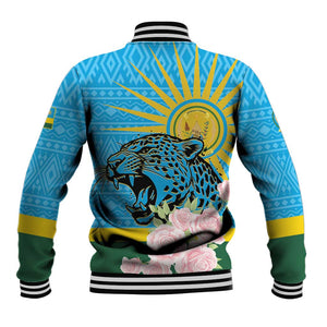 Rwanda Independence Day Baseball Jacket Leopard With Roses LT01