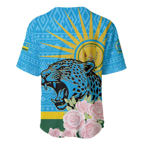 Rwanda Independence Day Baseball Jersey Leopard With Roses