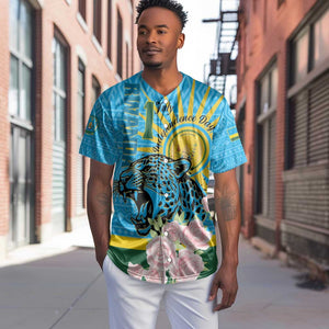 Rwanda Independence Day Baseball Jersey Leopard With Roses