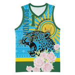 Rwanda Independence Day Basketball Jersey Leopard With Roses LT01