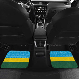 Rwanda Independence Day Car Mats Leopard With Roses