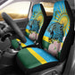 Rwanda Independence Day Car Seat Cover Leopard With Roses