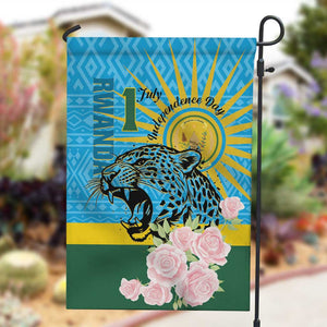 Rwanda Independence Day Garden Flag Leopard With Roses