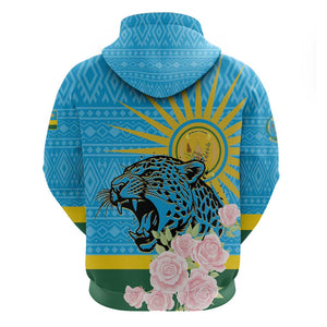 Rwanda Independence Day Hoodie Leopard With Roses