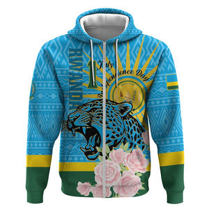 Rwanda Independence Day Hoodie Leopard With Roses