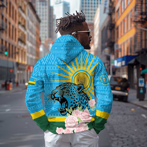 Rwanda Independence Day Hoodie Leopard With Roses