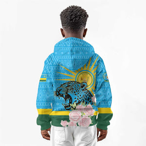 Rwanda Independence Day Kid Hoodie Leopard With Roses