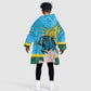 Rwanda Independence Day KId Wearable Blanket Hoodie Leopard With Roses