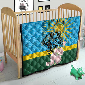 Rwanda Independence Day Quilt Leopard With Roses