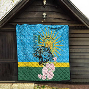 Rwanda Independence Day Quilt Leopard With Roses