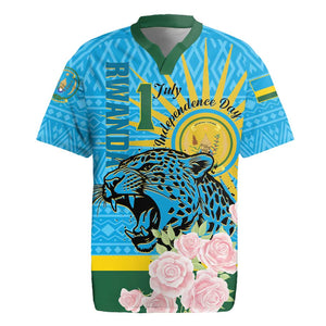 Rwanda Independence Day Rugby Jersey Leopard With Roses