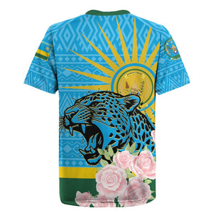 Rwanda Independence Day Rugby Jersey Leopard With Roses