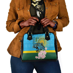 Rwanda Independence Day Shoulder Handbag Leopard With Roses