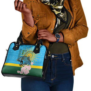 Rwanda Independence Day Shoulder Handbag Leopard With Roses