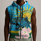 Rwanda Independence Day Sleeveless Zip Hoodie Leopard With Roses - African Pride