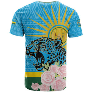 Rwanda Independence Day T shirt Leopard With Roses