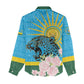 Rwanda Independence Day Women Casual Shirt Leopard With Roses LT01