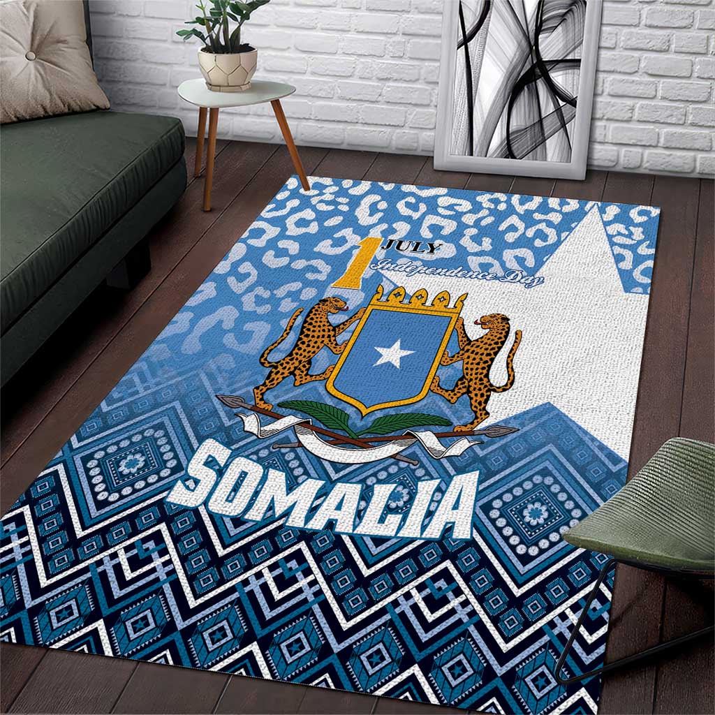 Somalia Independence Day Area Rug African Leopard Pattern