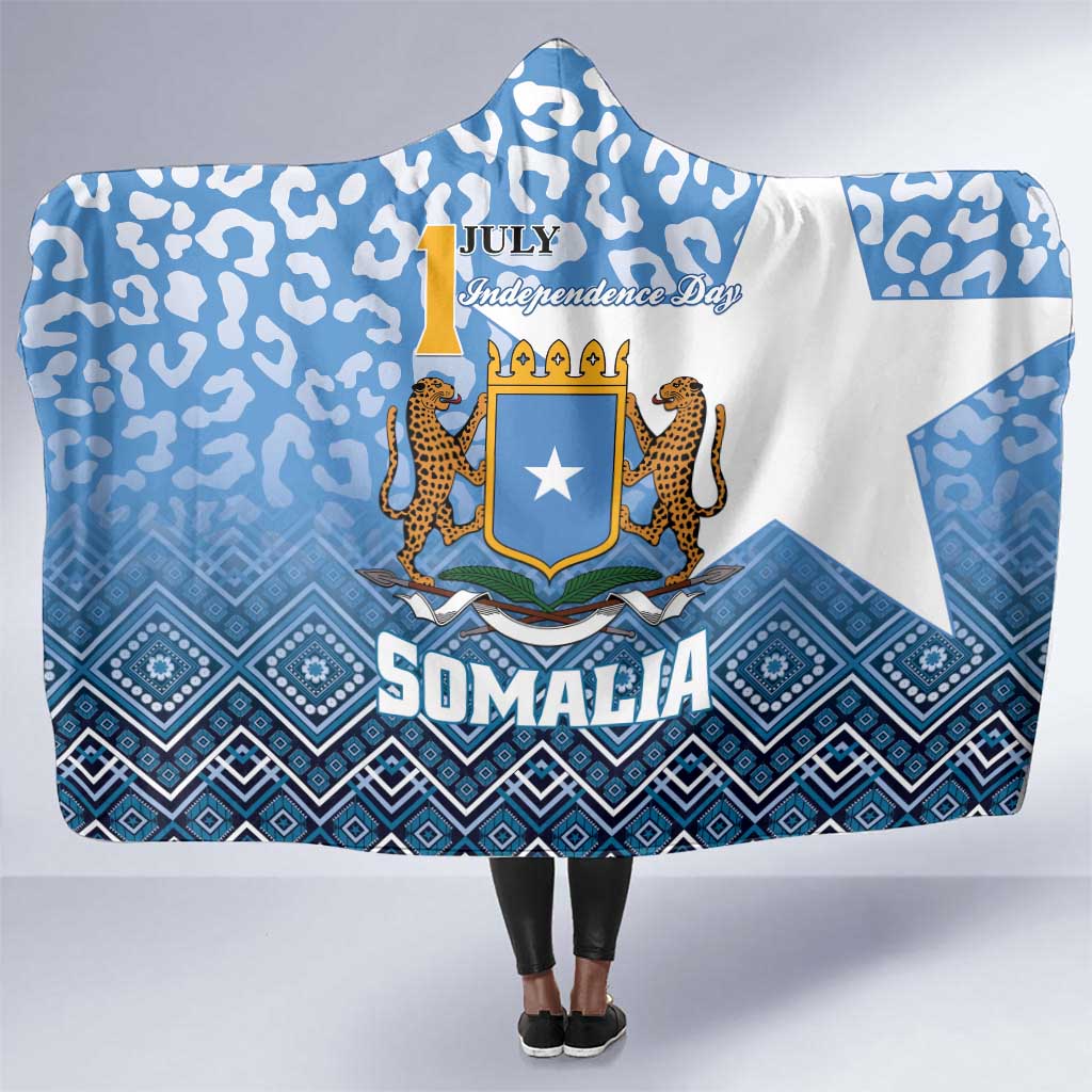 Somalia Independence Day Hooded Blanket African Leopard Pattern