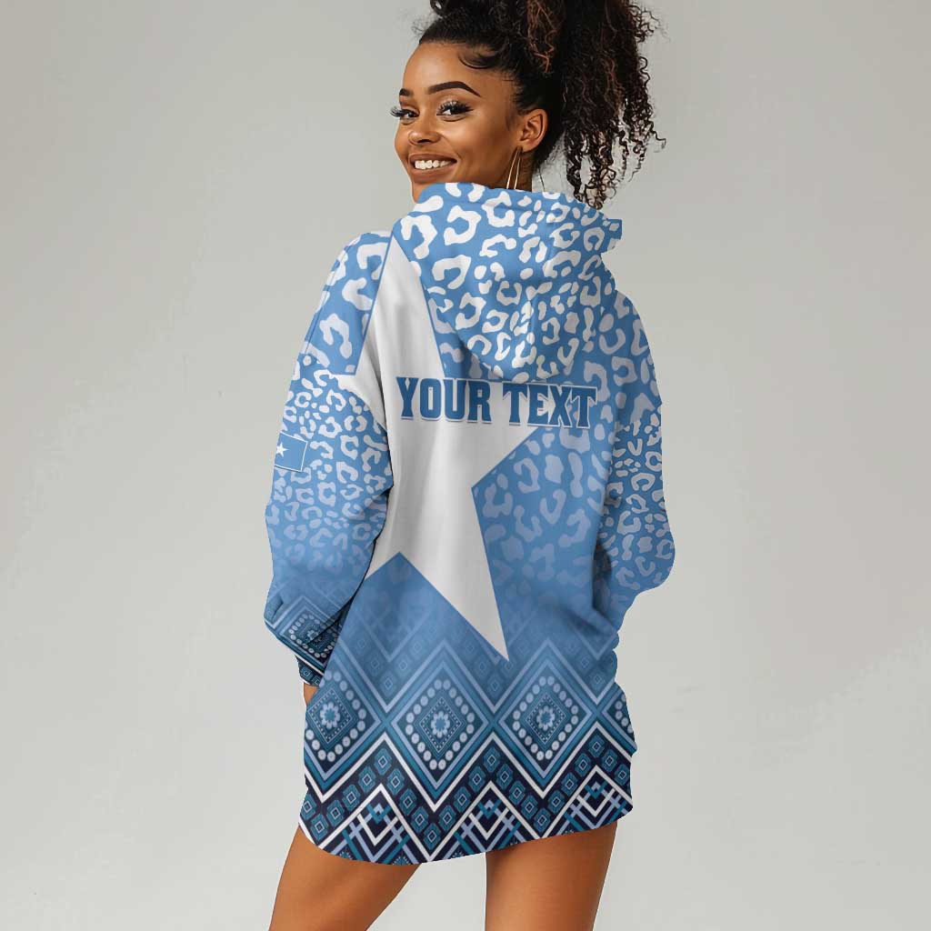 Personalized Somalia Independence Day Hoodie Dress African Leopard Pattern
