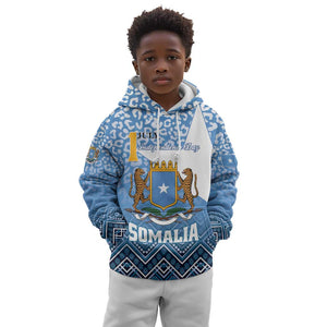 Personalized Somalia Independence Day Kid Hoodie African Leopard Pattern