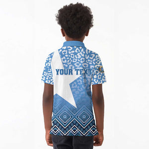 Personalized Somalia Independence Day Kid Polo Shirt African Leopard Pattern