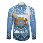 Personalized Somalia Independence Day Long Sleeve Button Shirt African Leopard Pattern