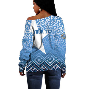 Personalized Somalia Independence Day Off Shoulder Sweater African Leopard Pattern