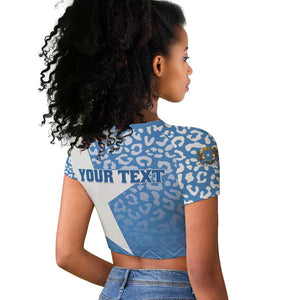 Personalized Somalia Independence Day Raglan Cropped T shirt African Leopard Pattern