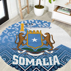 Somalia Independence Day Round Carpet African Leopard Pattern