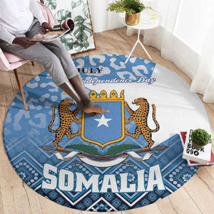 Somalia Independence Day Round Carpet African Leopard Pattern