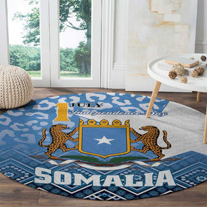 Somalia Independence Day Round Carpet African Leopard Pattern