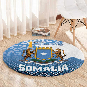 Somalia Independence Day Round Carpet African Leopard Pattern