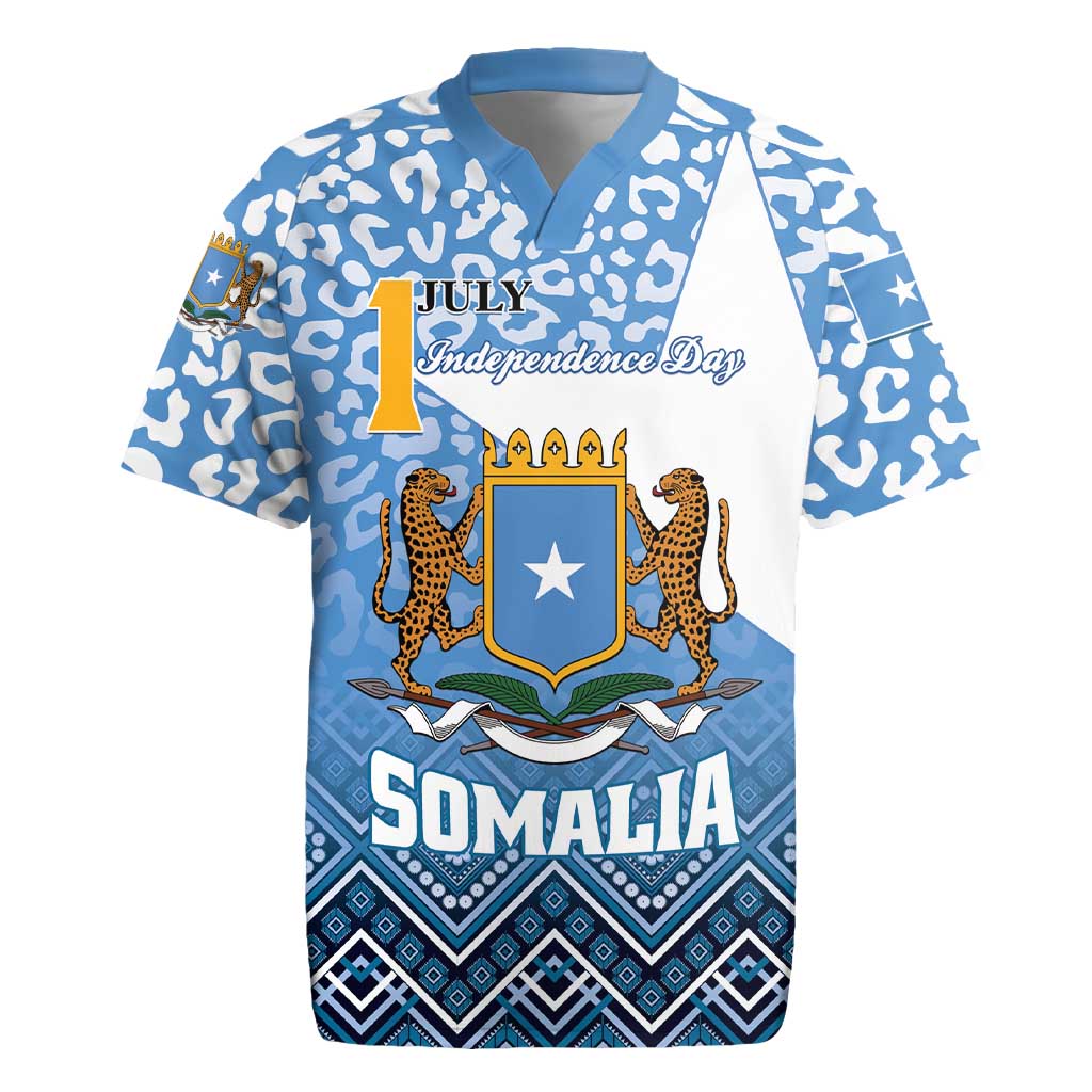 Personalized Somalia Independence Day Rugby Jersey African Leopard Pattern