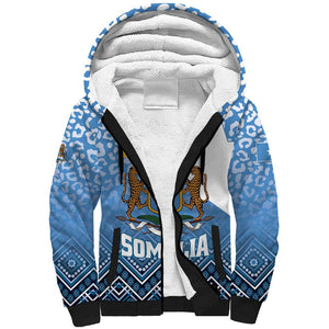 Personalized Somalia Independence Day Sherpa Hoodie African Leopard Pattern