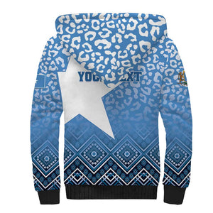 Personalized Somalia Independence Day Sherpa Hoodie African Leopard Pattern