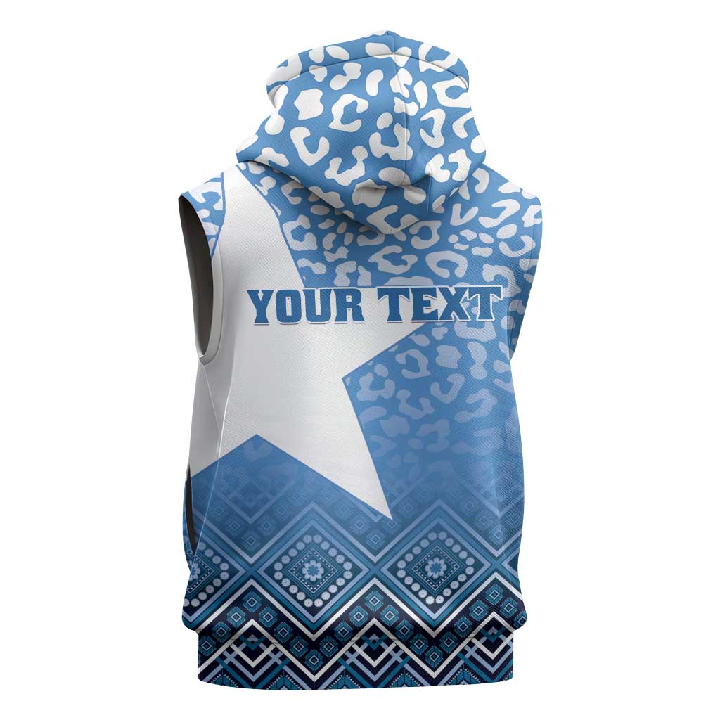 Personalized Somalia Independence Day Sleeveless Hoodie African Leopard Pattern - African Pride