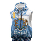 Personalized Somalia Independence Day Sleeveless Zip Hoodie African Leopard Pattern - African Pride