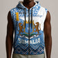 Personalized Somalia Independence Day Sleeveless Zip Hoodie African Leopard Pattern - African Pride