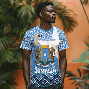 Personalized Somalia Independence Day T shirt African Leopard Pattern