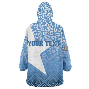 Personalized Somalia Independence Day Wearable Blanket Hoodie African Leopard Pattern