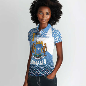 Personalized Somalia Independence Day Women Polo Shirt African Leopard Pattern