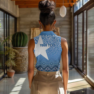 Personalized Somalia Independence Day Women Sleeveless Polo Shirt African Leopard Pattern